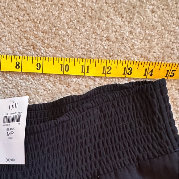 J. Jill Black Smocked Waist Wide Leg Pants Relaxed Fit Lightweight MP NWT - Picture 6 of 7